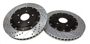 Cadillac XLR-V Brake Rotors (2) - Front - Baer Brakes - EradiSpeed+ Slot/Drilled - Black - `06-`09